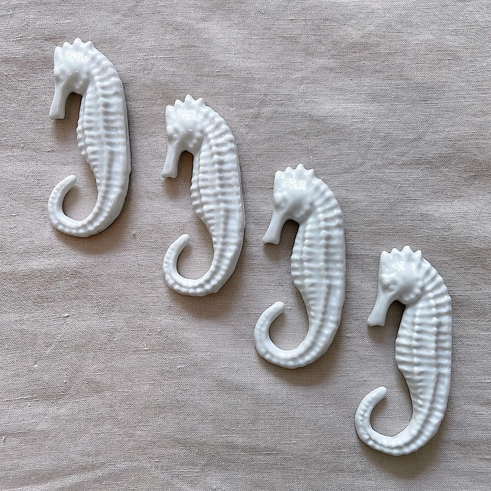 Ceramic seahorse wall accents